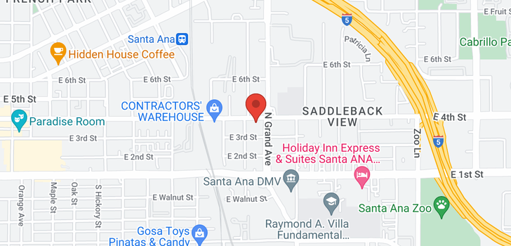 map of 1212 4th Santa Ana, CA 92701